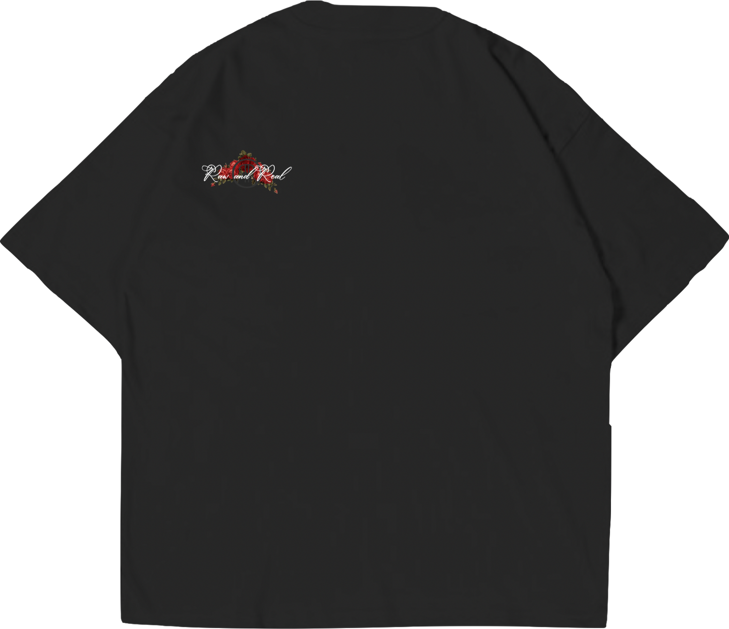 Oversized Black T-shirt Flowers