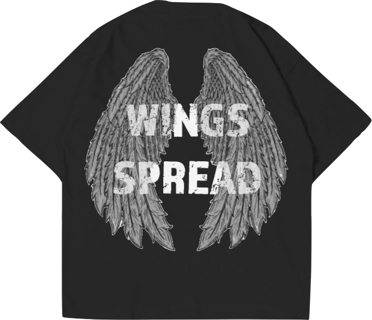 Oversized Black Premium T-shirt Wingspread