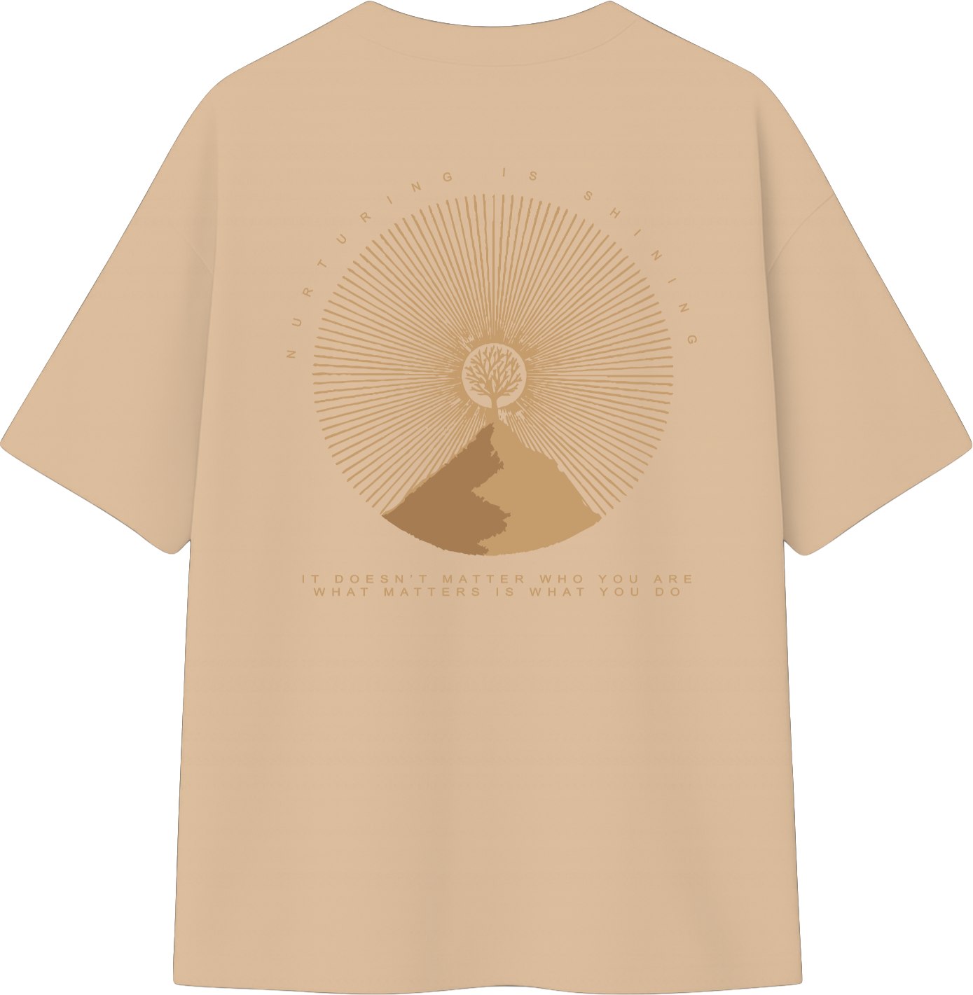 Beige Oversized T-shirt The tree