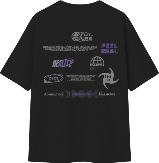 Black Oversized Premium Space T-shirt