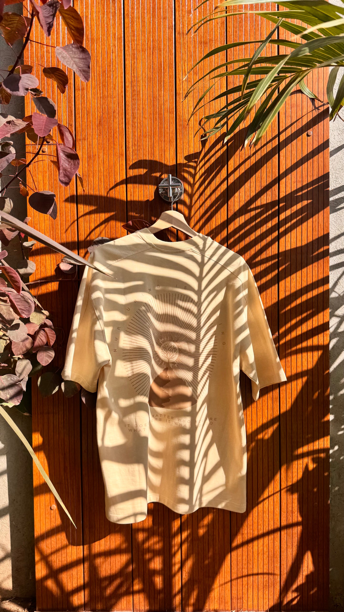 Beige Oversized T-shirt The tree