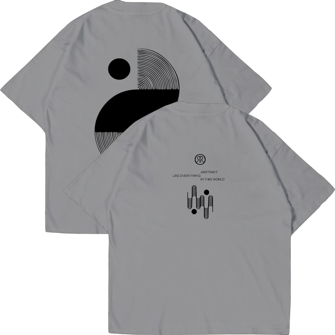 Oversized Grey T-shirt Abstract