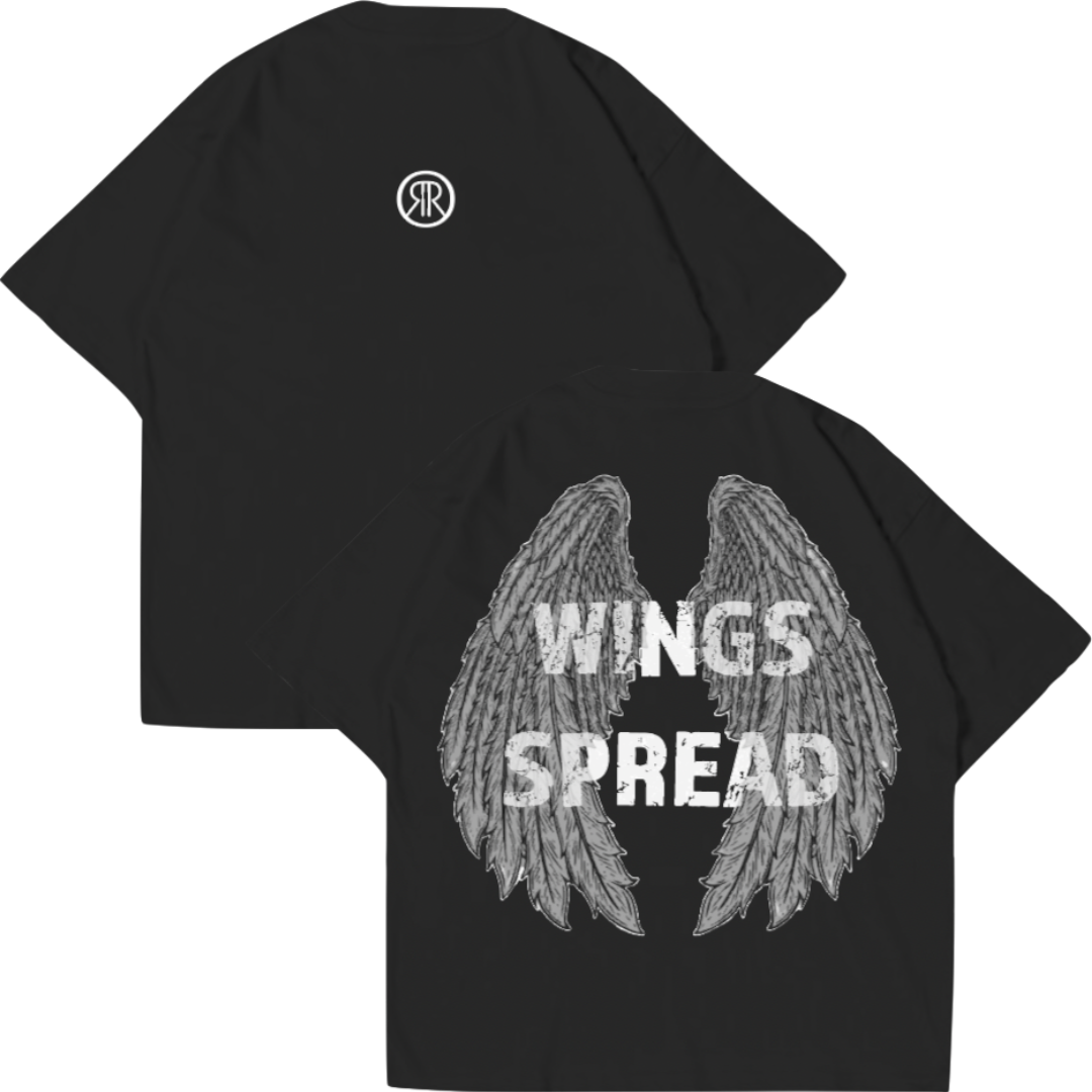 Oversized Black Premium T-shirt Wingspread