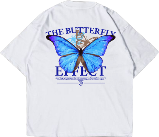 White Oversized T-Shirt Butterfly Effect