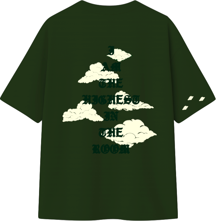 Dark Green Oversized T-shirt Highest in the room