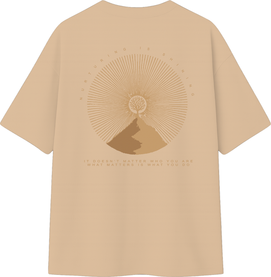 Beige Oversized T-shirt The tree