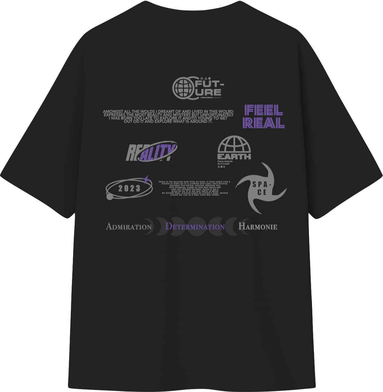 Black Oversized Premium Space T-shirt